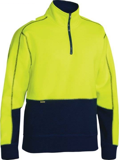 Picture of Bisley, Hi Vis Fleece 1/4 Zip Pullover